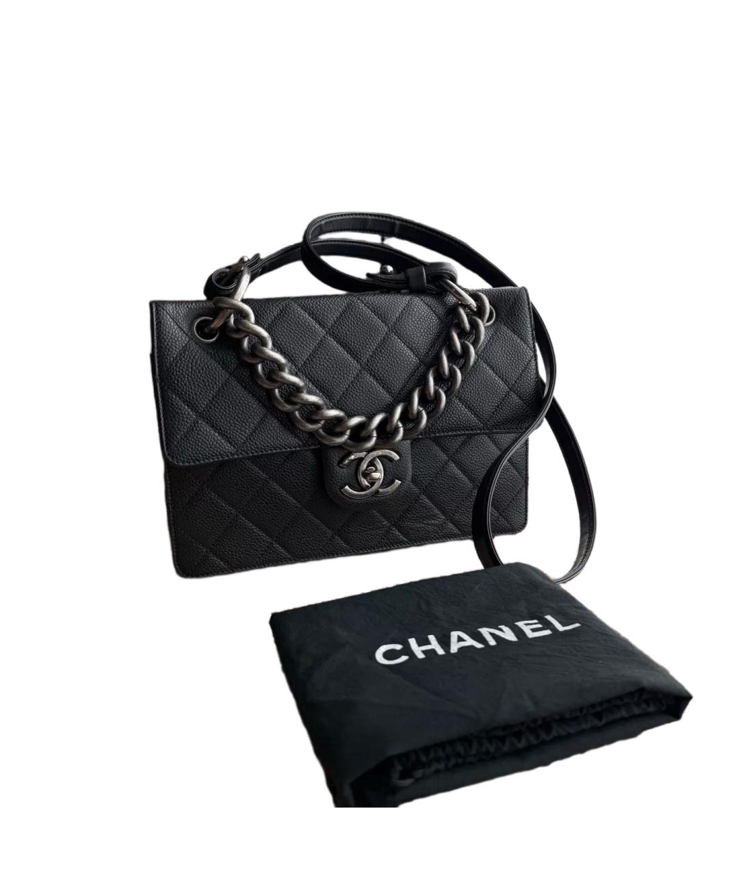 CHANEL Черная кожаная сумка через плечо, фото 2