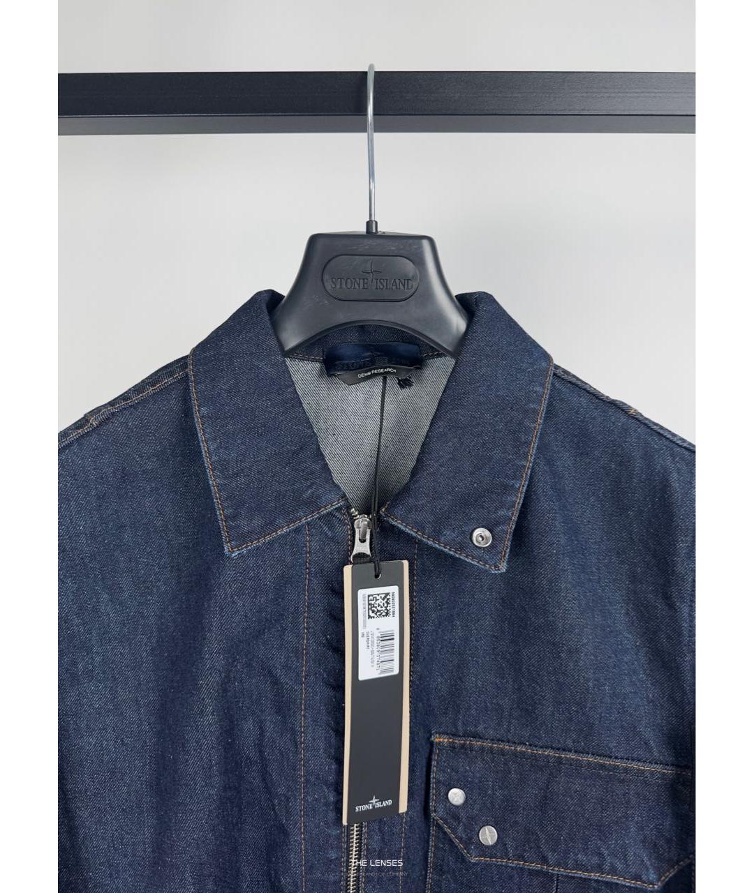 STONE ISLAND Темно-синяя хлопковая куртка, фото 5