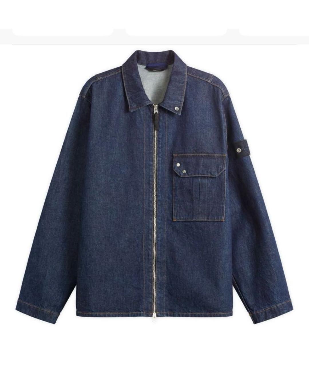 STONE ISLAND Темно-синяя хлопковая куртка, фото 7