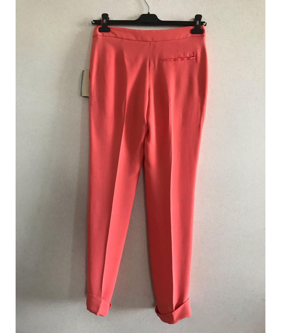STELLA MCCARTNEY Коралловые вискозные прямые брюки, фото 4