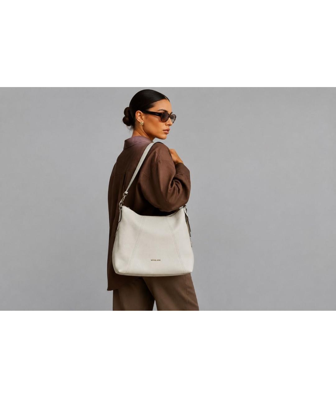 MICHAEL KORS Бежевая кожаная сумка тоут, фото 8