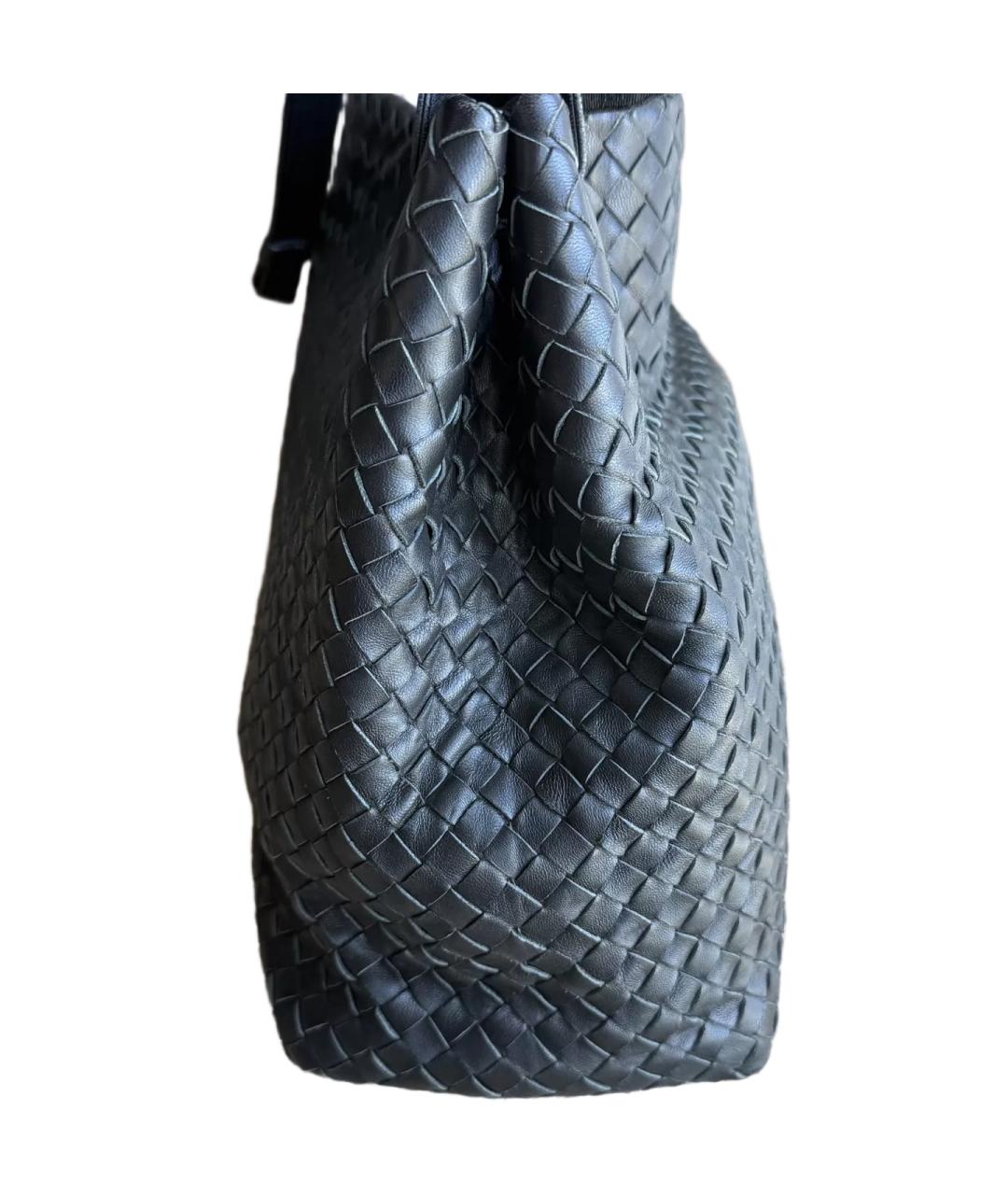 BOTTEGA VENETA Черная кожаная сумка тоут, фото 6