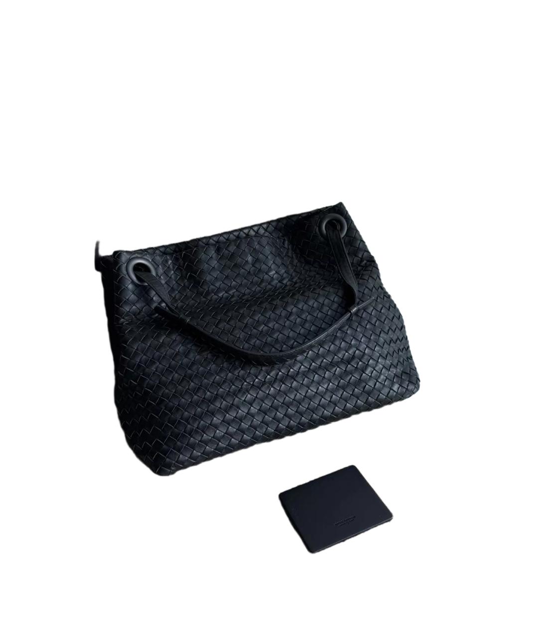 BOTTEGA VENETA Черная кожаная сумка тоут, фото 2