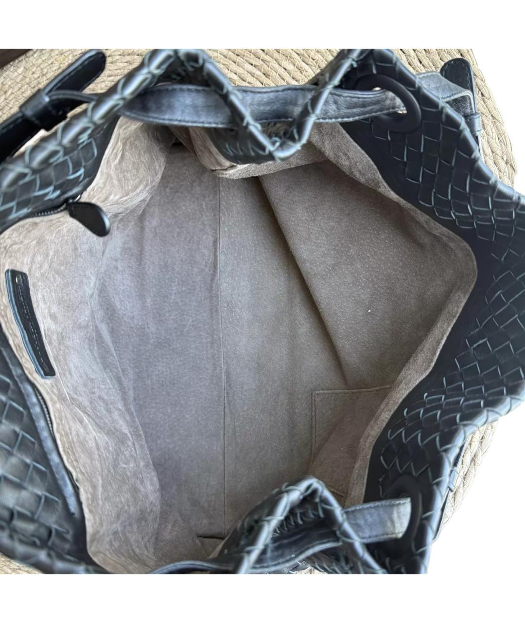 BOTTEGA VENETA Черная кожаная сумка тоут, фото 9