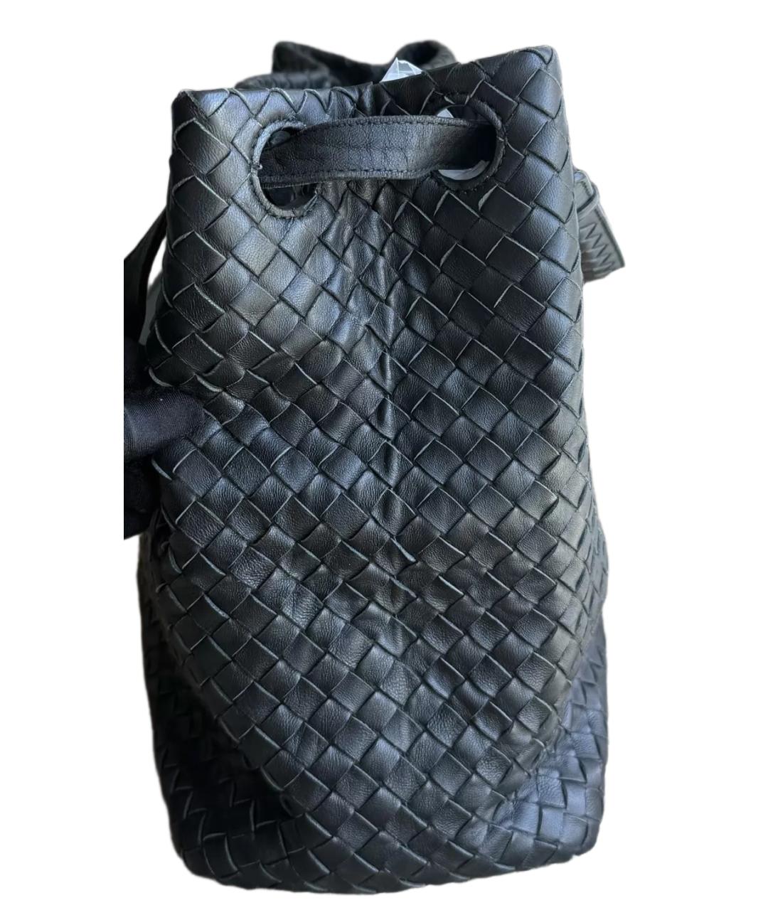 BOTTEGA VENETA Черная кожаная сумка тоут, фото 4