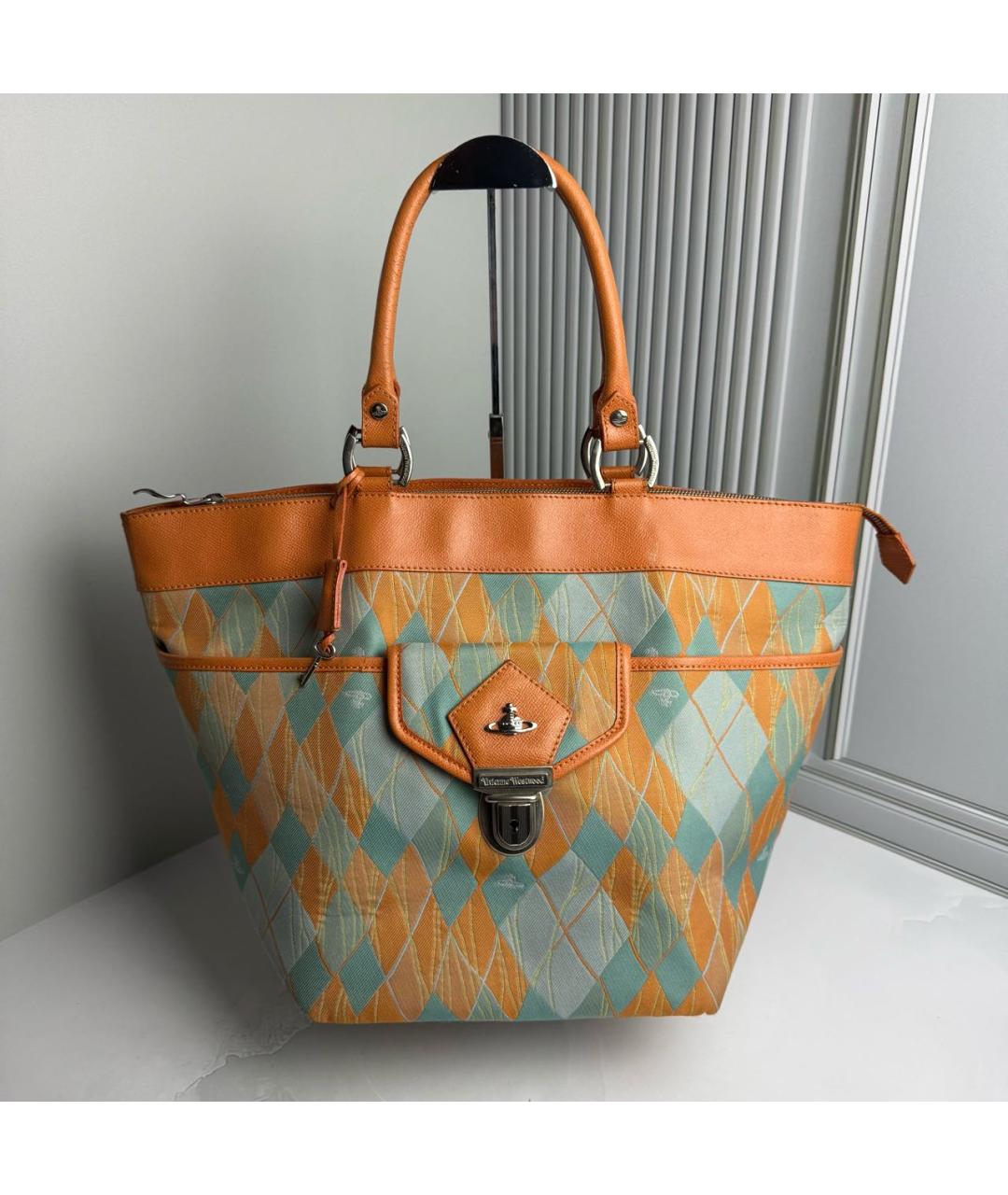 VIVIENNE WESTWOOD Мульти тканевая сумка с короткими ручками, фото 9