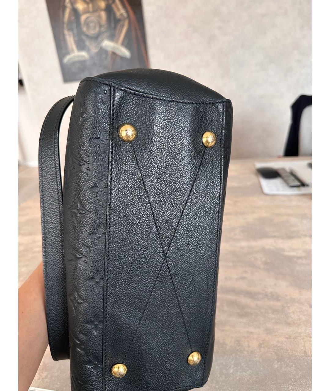 LOUIS VUITTON Черная кожаная сумка с короткими ручками, фото 3