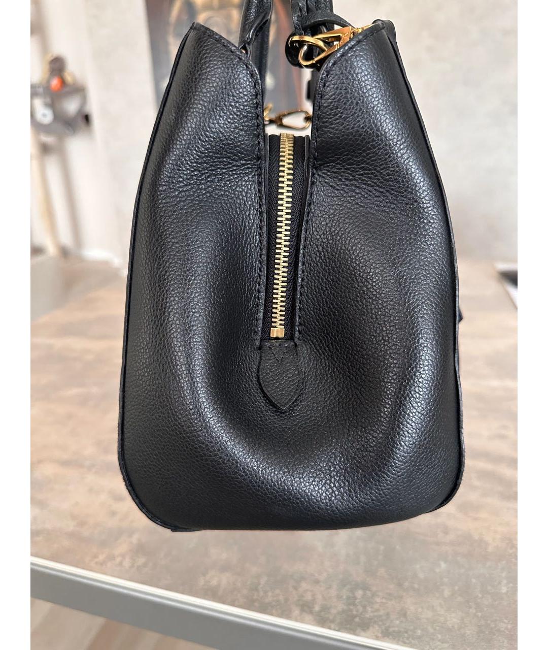 LOUIS VUITTON Черная кожаная сумка с короткими ручками, фото 2