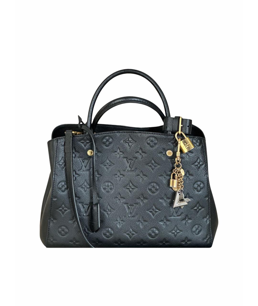 LOUIS VUITTON Черная кожаная сумка с короткими ручками, фото 1
