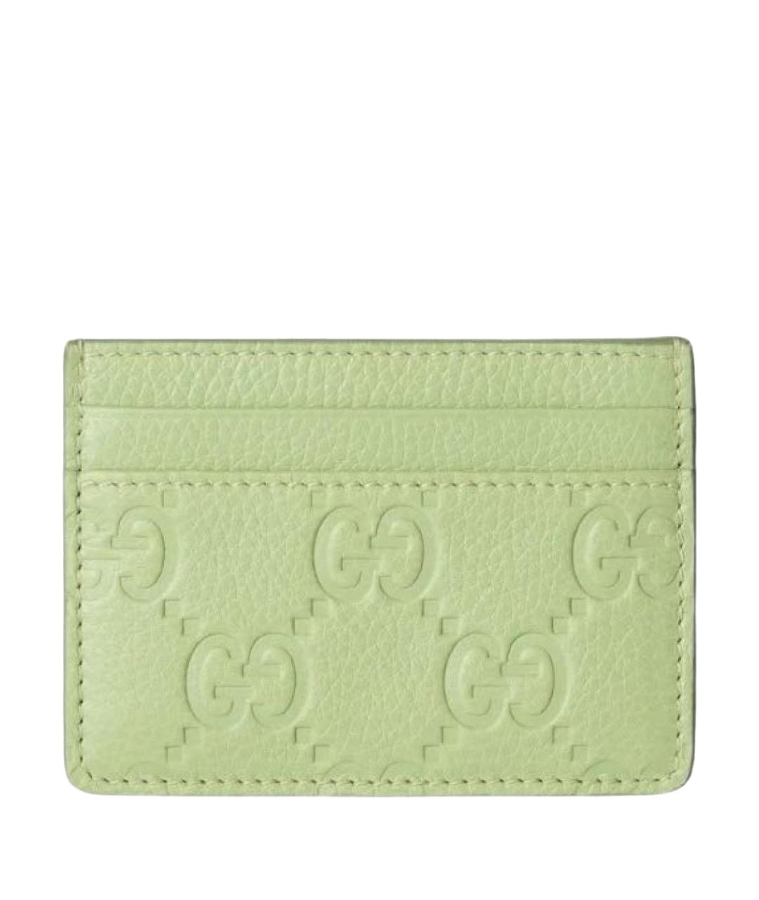 GUCCI Салатовый кожаный кардхолдер, фото 1