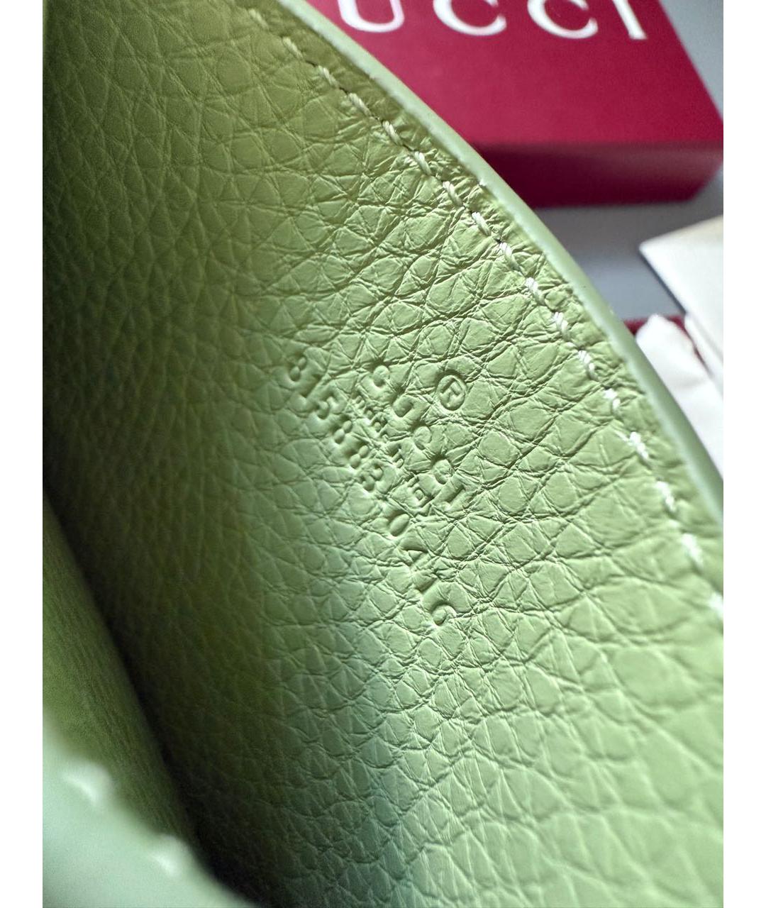 GUCCI Салатовый кожаный кардхолдер, фото 5