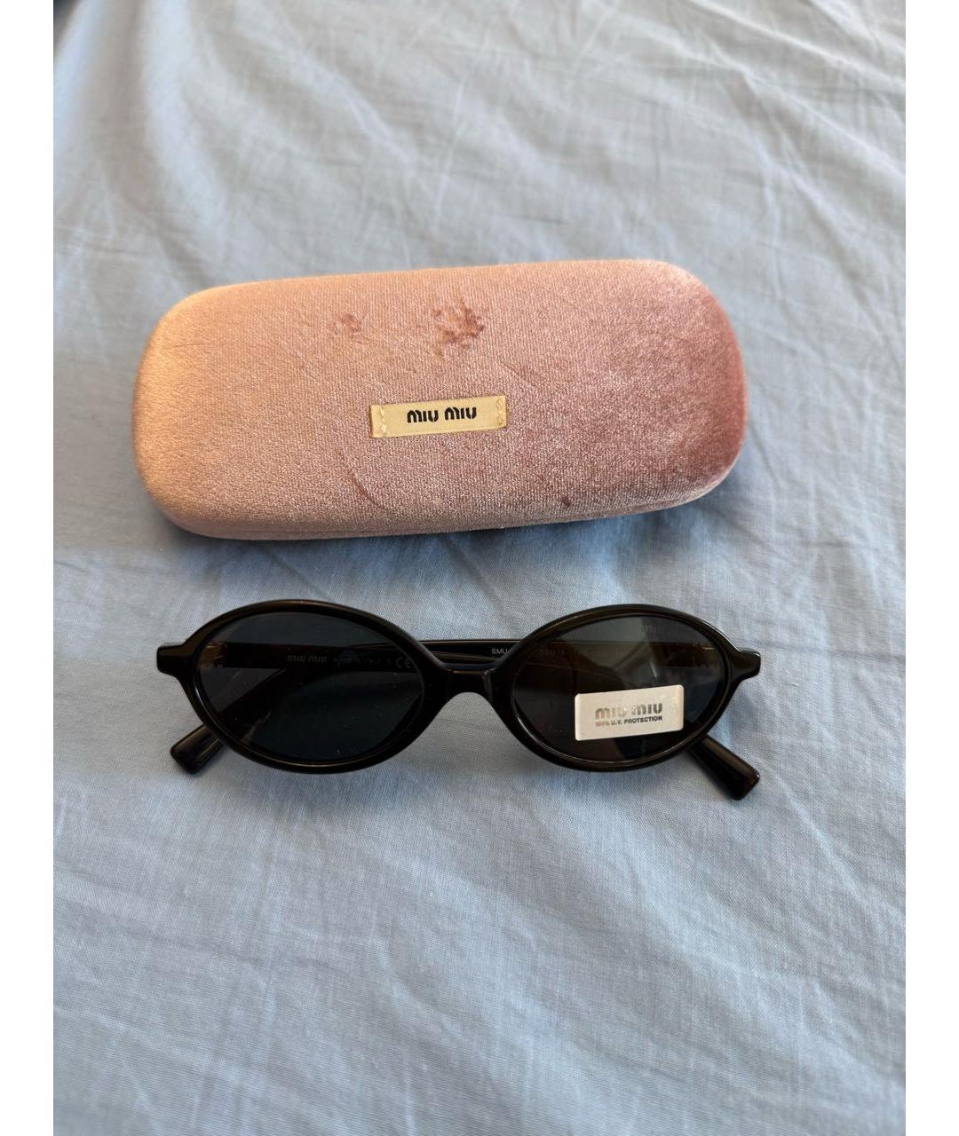 MIU MIU Черные пластиковые солнцезащитные очки, фото 2