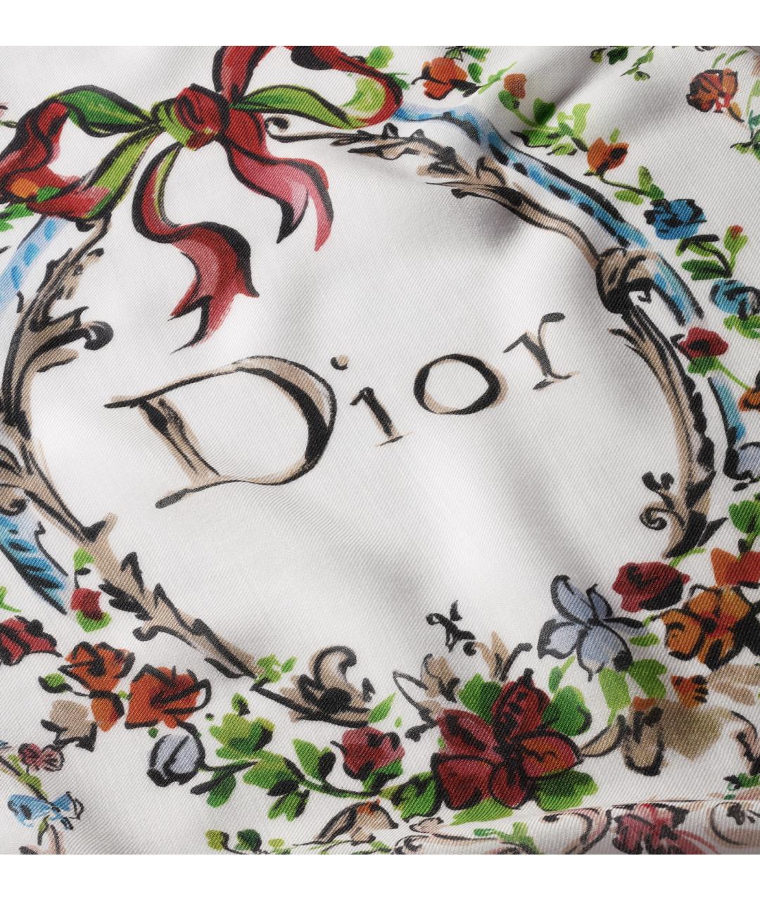 CHRISTIAN DIOR Белый шелковый платок, фото 3