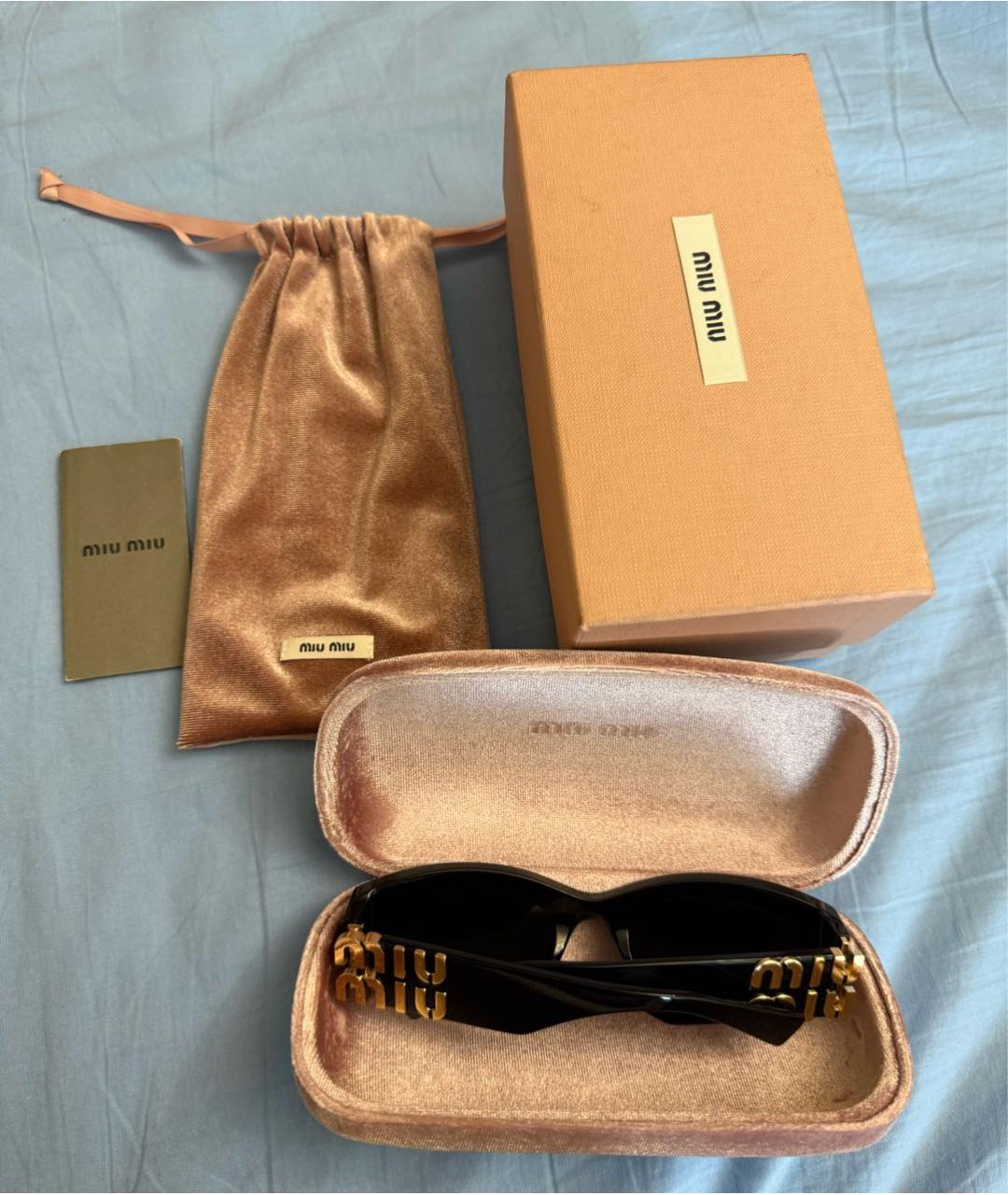 MIU MIU Черные пластиковые солнцезащитные очки, фото 2