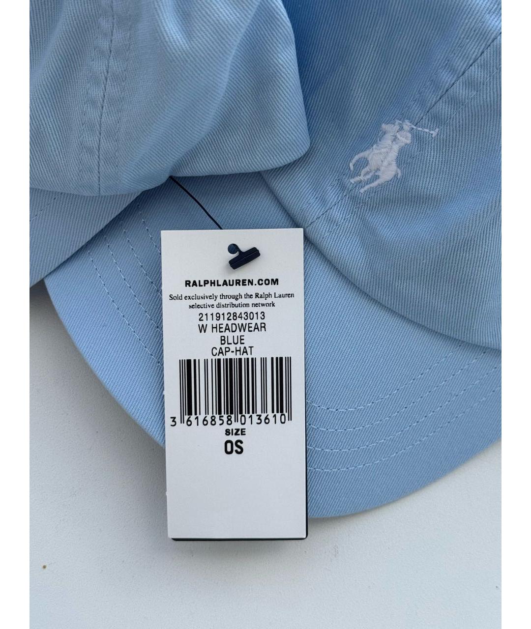 POLO RALPH LAUREN Голубая хлопковая кепка/бейсболка, фото 4