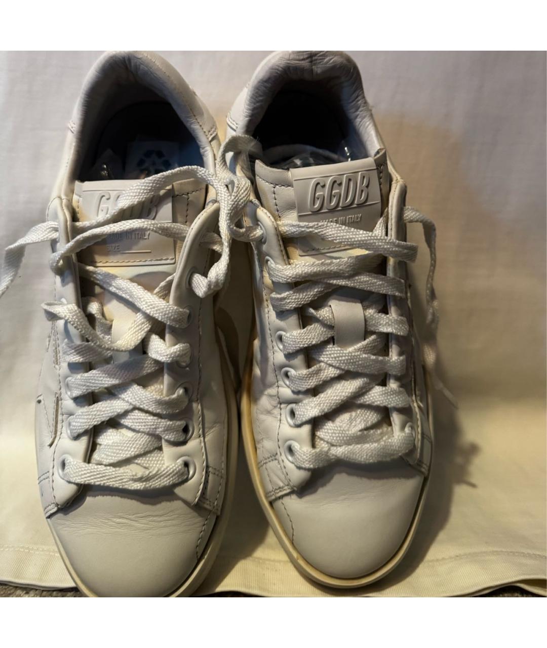 GOLDEN GOOSE Белые кожаные кеды, фото 3