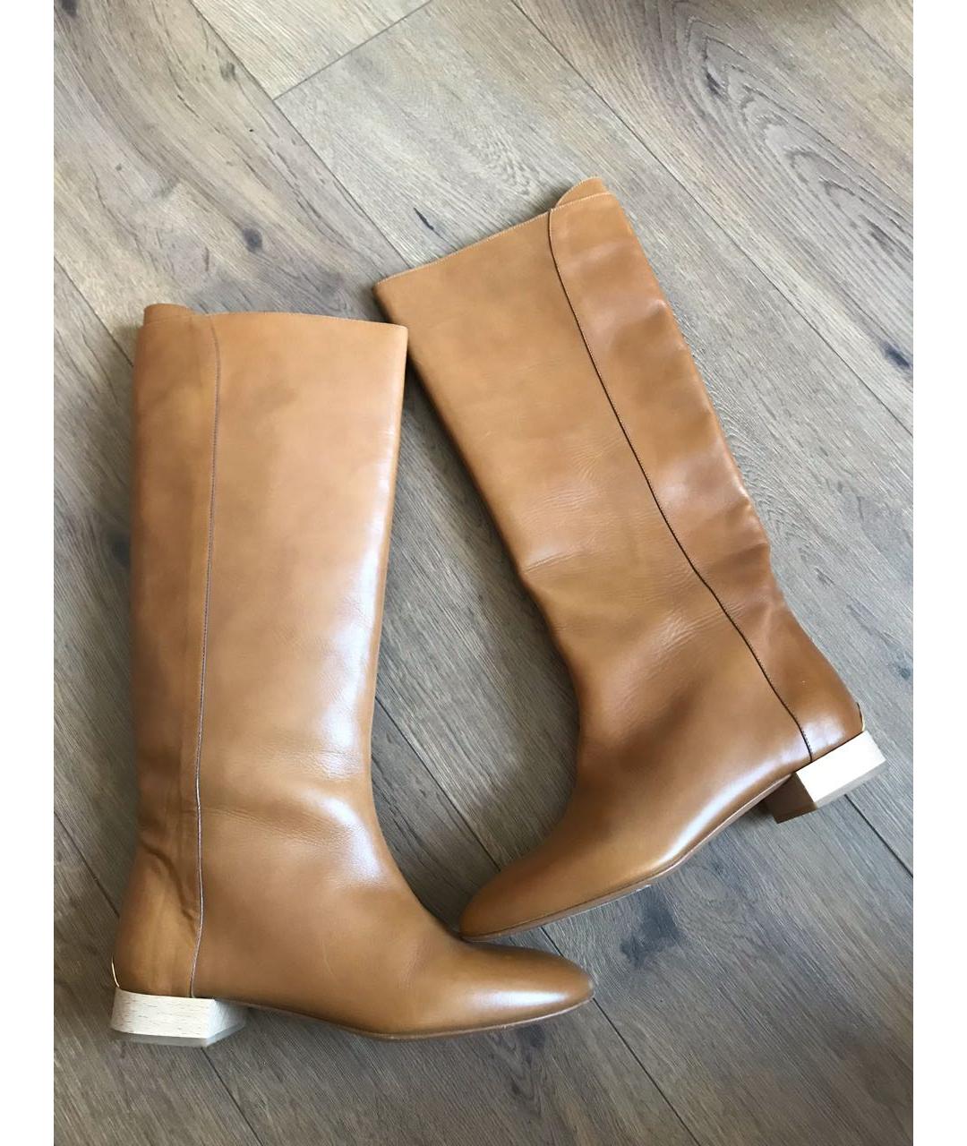 CHLOE Горчичные кожаные сапоги, фото 2