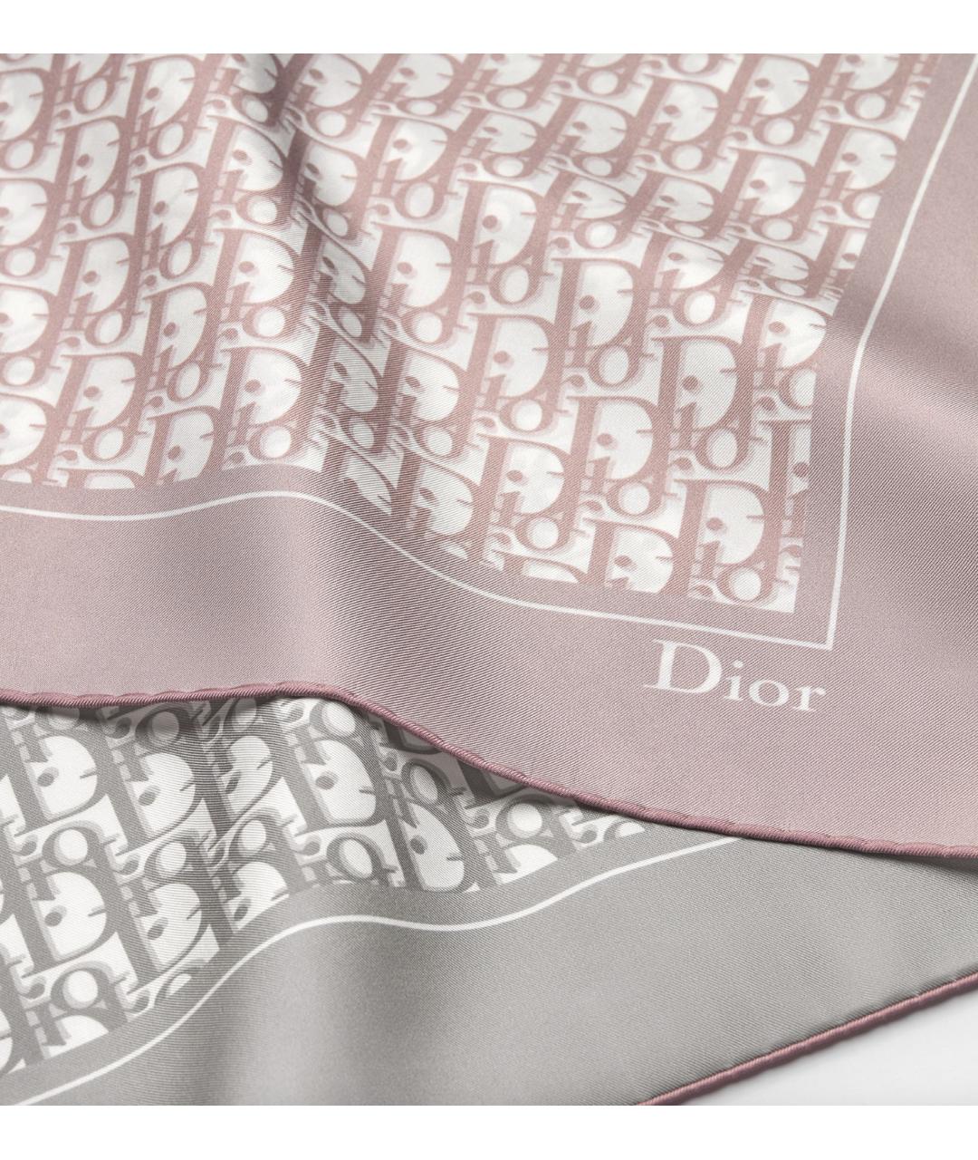 CHRISTIAN DIOR Розовый шелковый платок, фото 3