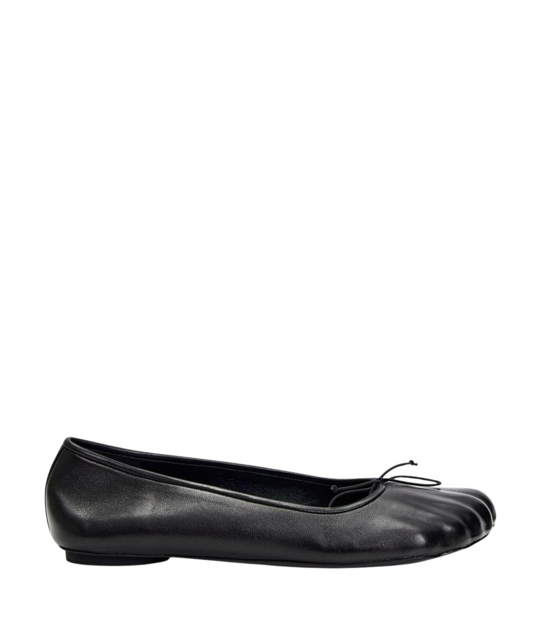 BALENCIAGA Черные кожаные балетки, фото 1
