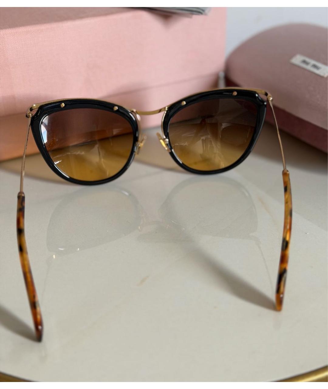 MIU MIU Золотые солнцезащитные очки, фото 6