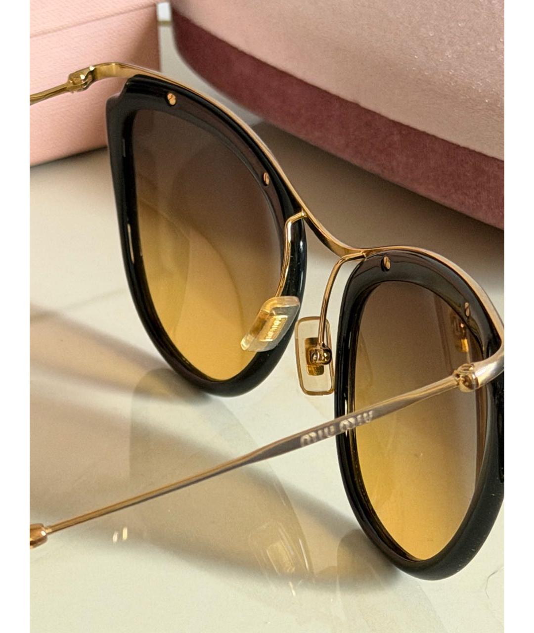 MIU MIU Золотые солнцезащитные очки, фото 5