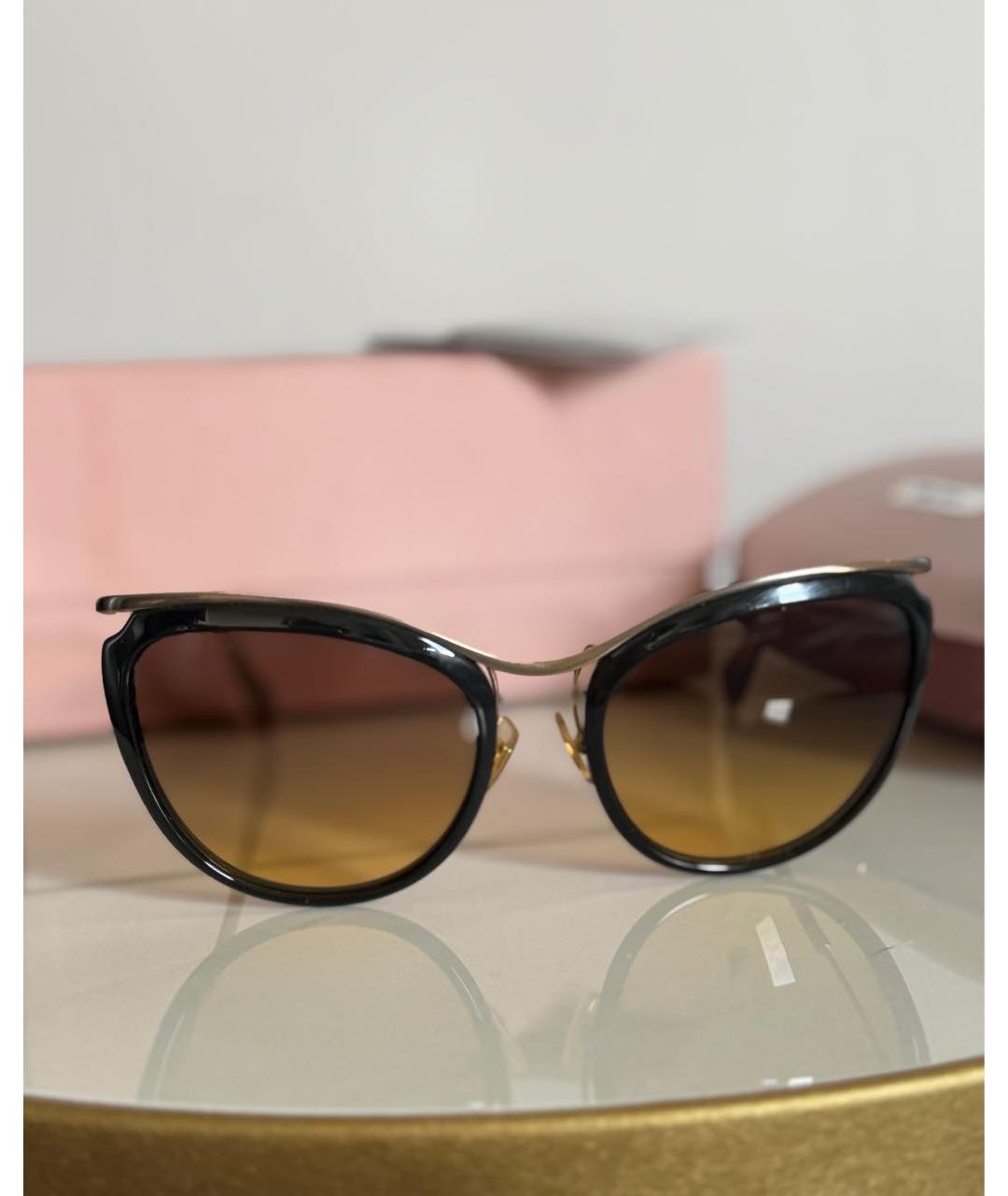 MIU MIU Золотые солнцезащитные очки, фото 3