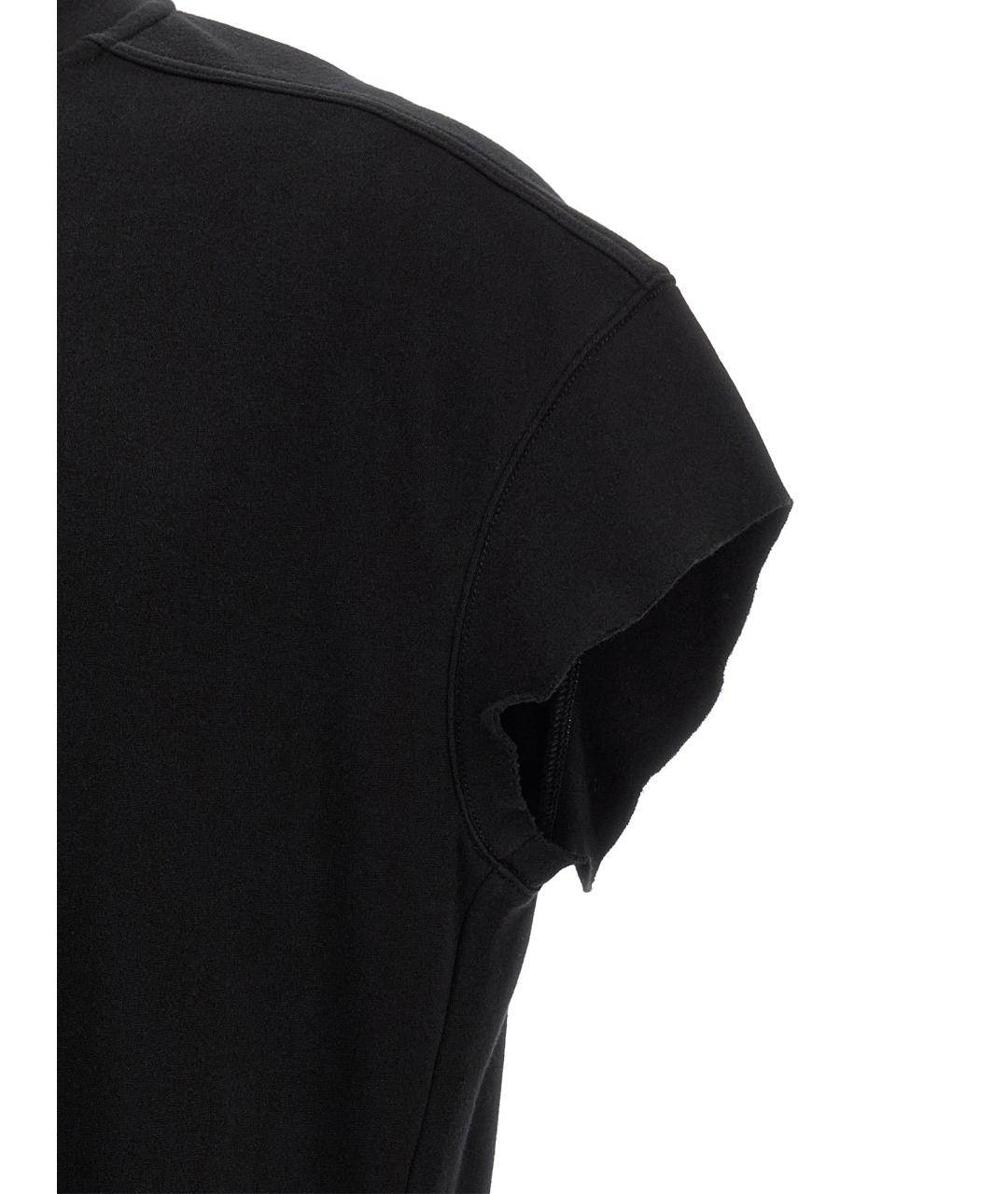 RICK OWENS Черная хлопковая футболка, фото 4