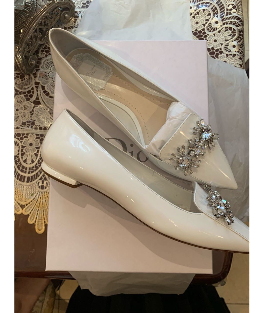 CHRISTIAN DIOR PRE-OWNED Белые туфли из лакированной кожи, фото 5