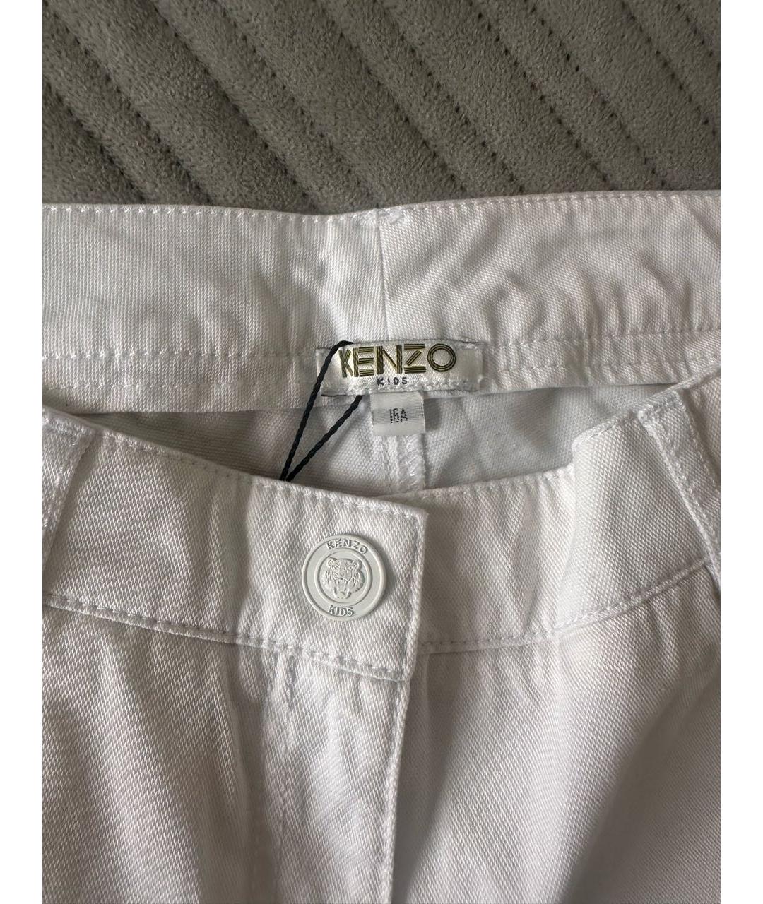 KENZO Белые хлопковые детские джинсы, фото 3