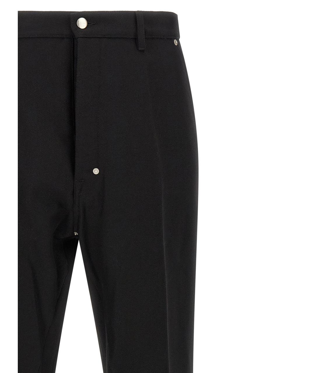 RICK OWENS Черные хлопковые повседневные брюки, фото 3
