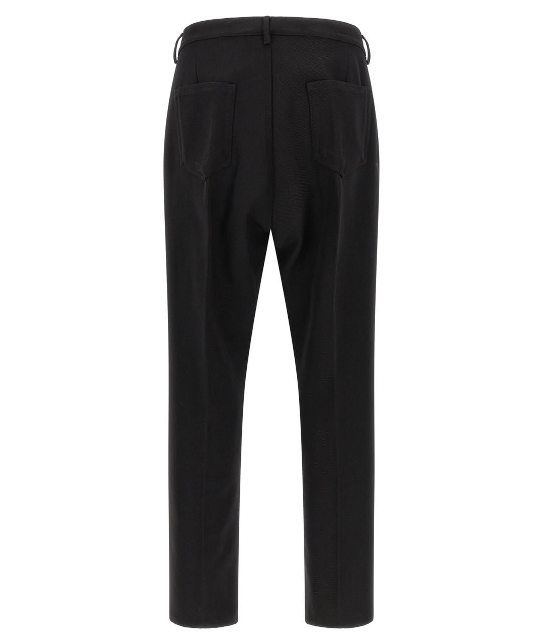 RICK OWENS Черные хлопковые повседневные брюки, фото 2