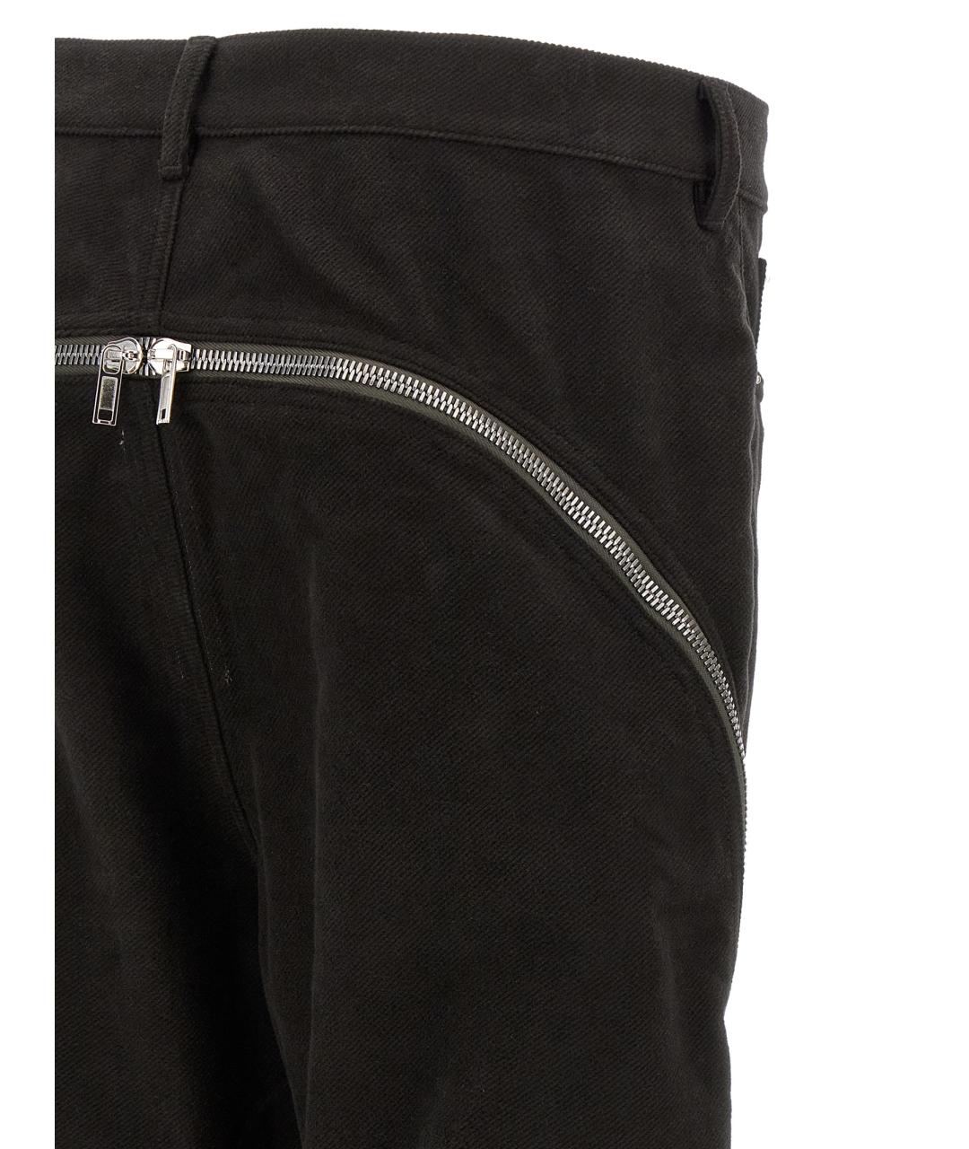 RICK OWENS Черные хлопковые повседневные брюки, фото 4