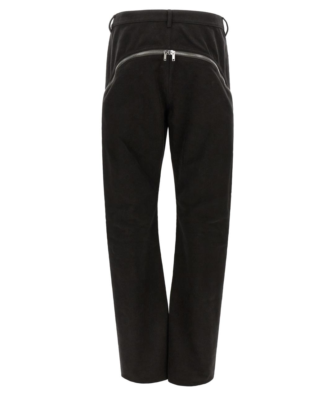 RICK OWENS Черные хлопковые повседневные брюки, фото 2