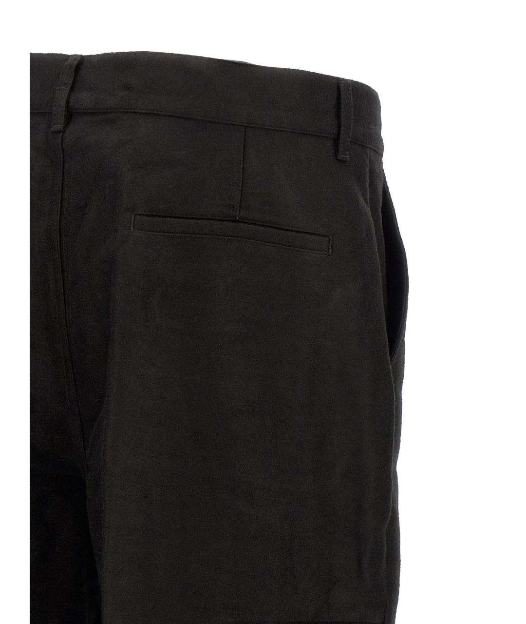 RICK OWENS Черные льняные повседневные брюки, фото 4