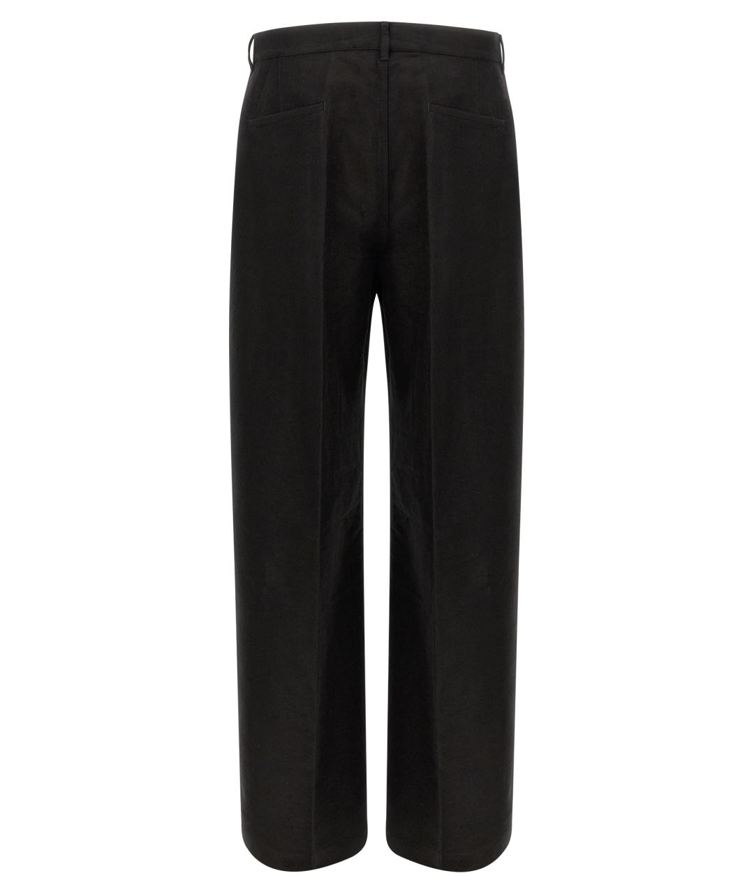RICK OWENS Черные льняные повседневные брюки, фото 2