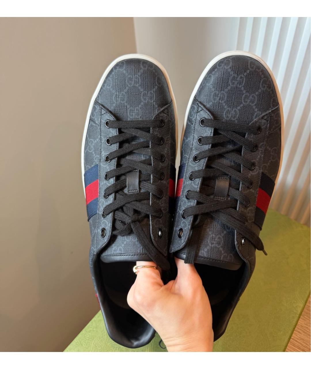 GUCCI Черные низкие кроссовки / кеды, фото 8