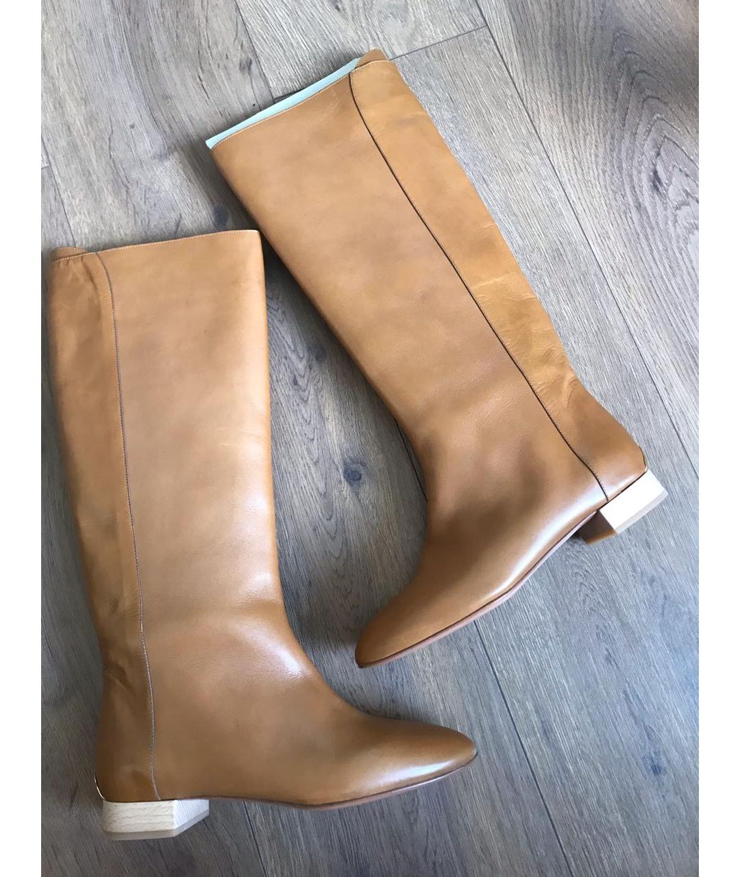 CHLOE Горчичные кожаные сапоги, фото 2