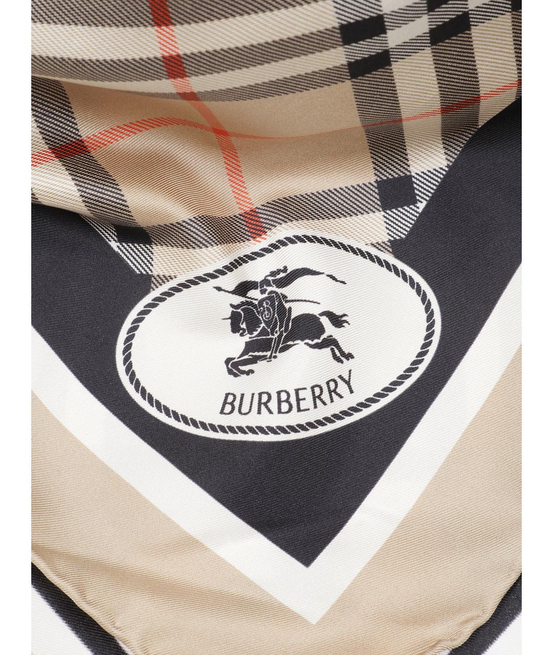BURBERRY Бежевый шелковый шарф, фото 2