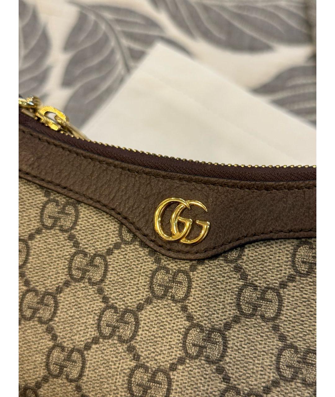 GUCCI Коричневая канва сумка с короткими ручками, фото 8