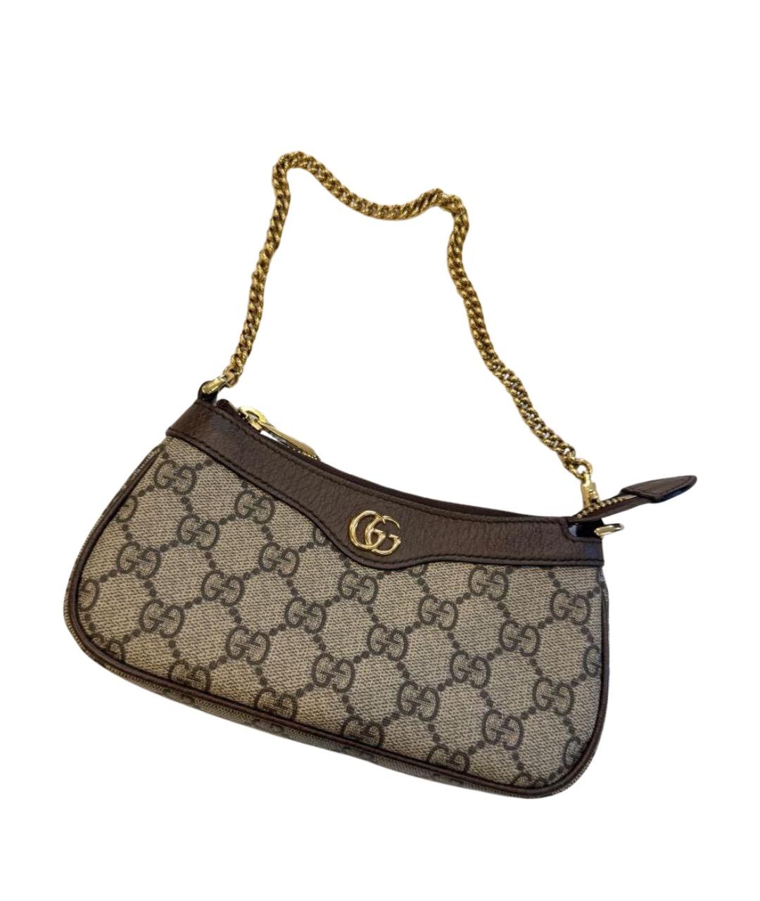 GUCCI Коричневая канва сумка с короткими ручками, фото 10