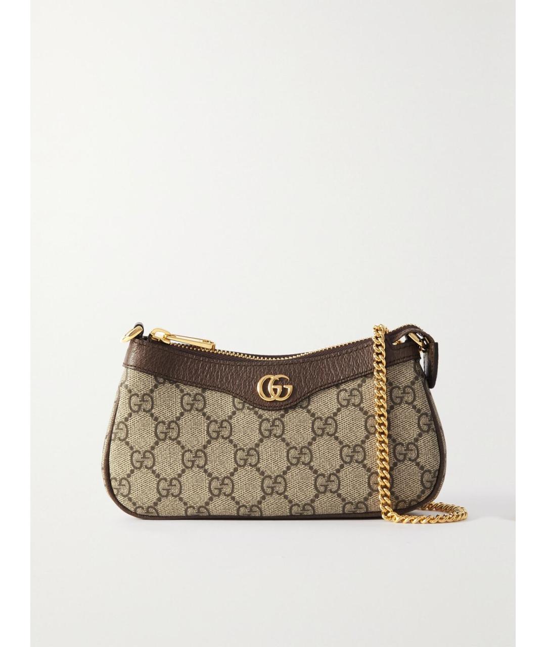 GUCCI Коричневая канва сумка с короткими ручками, фото 11