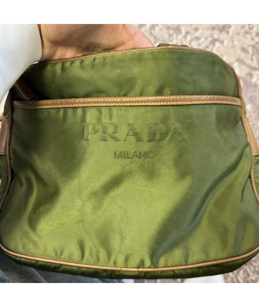 PRADA Хаки нейлоновая сумка на плечо, фото 5