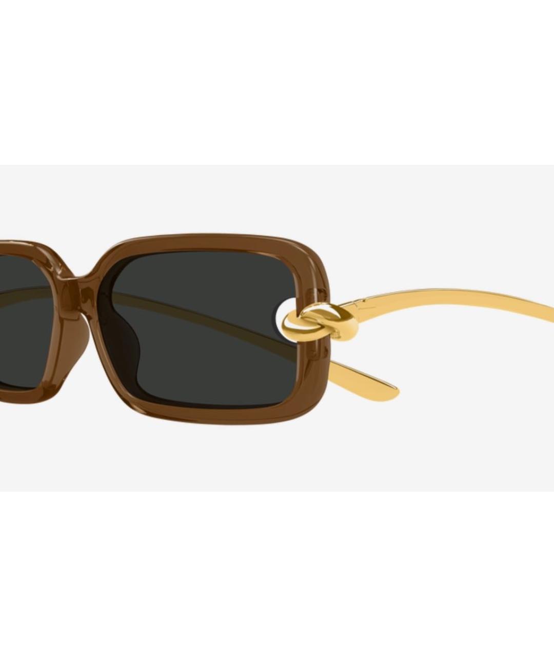 BOTTEGA VENETA Коричневые пластиковые солнцезащитные очки, фото 2