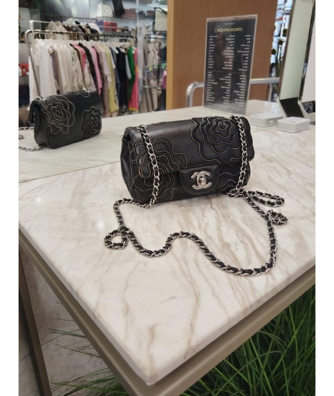 CHANEL Черная кожаная сумка через плечо, фото 8