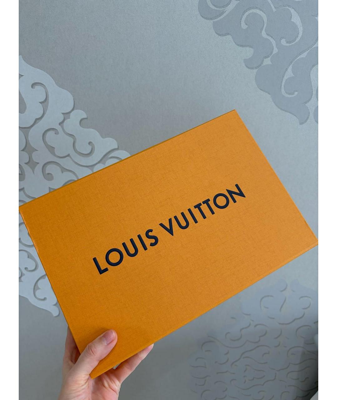 LOUIS VUITTON Бежевый шелковый шарф, фото 4