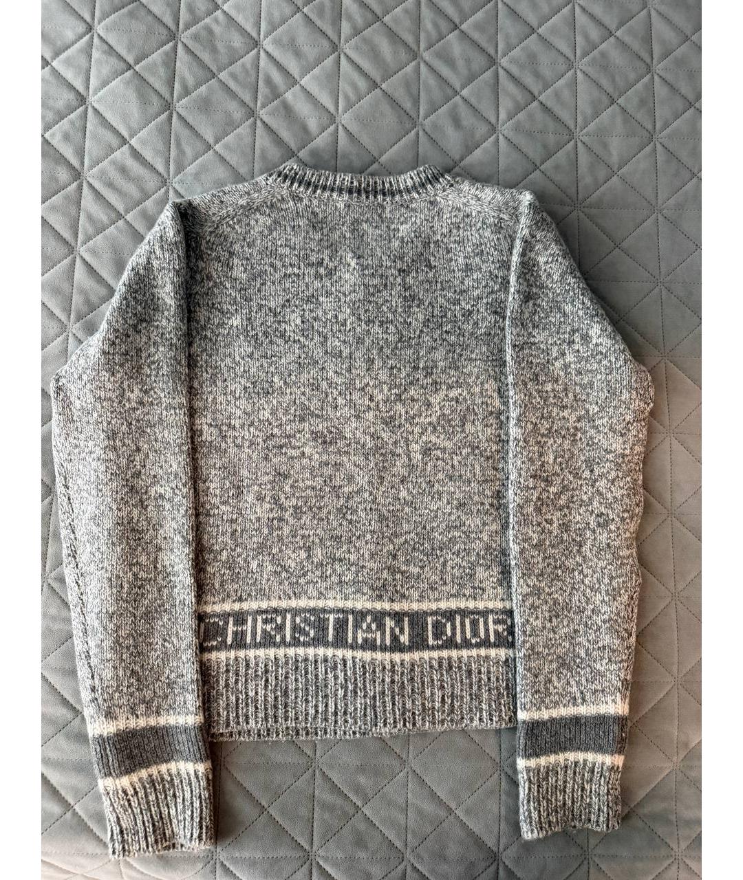 CHRISTIAN DIOR Серый шерстяной джемпер / свитер, фото 2