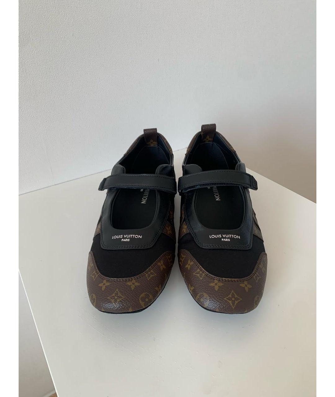 LOUIS VUITTON Черные текстильные балетки, фото 3