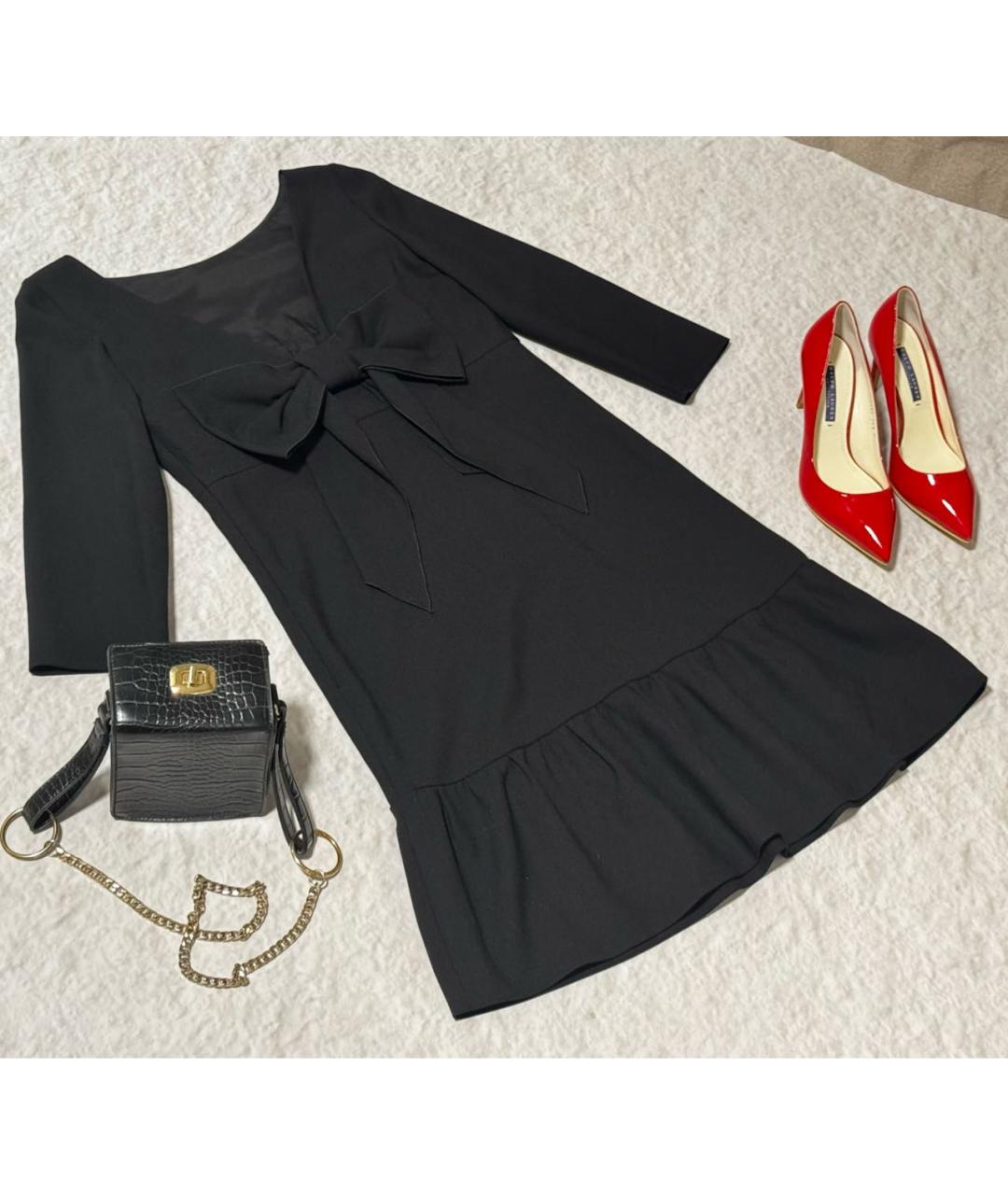 RED VALENTINO Черное коктейльное платье, фото 2