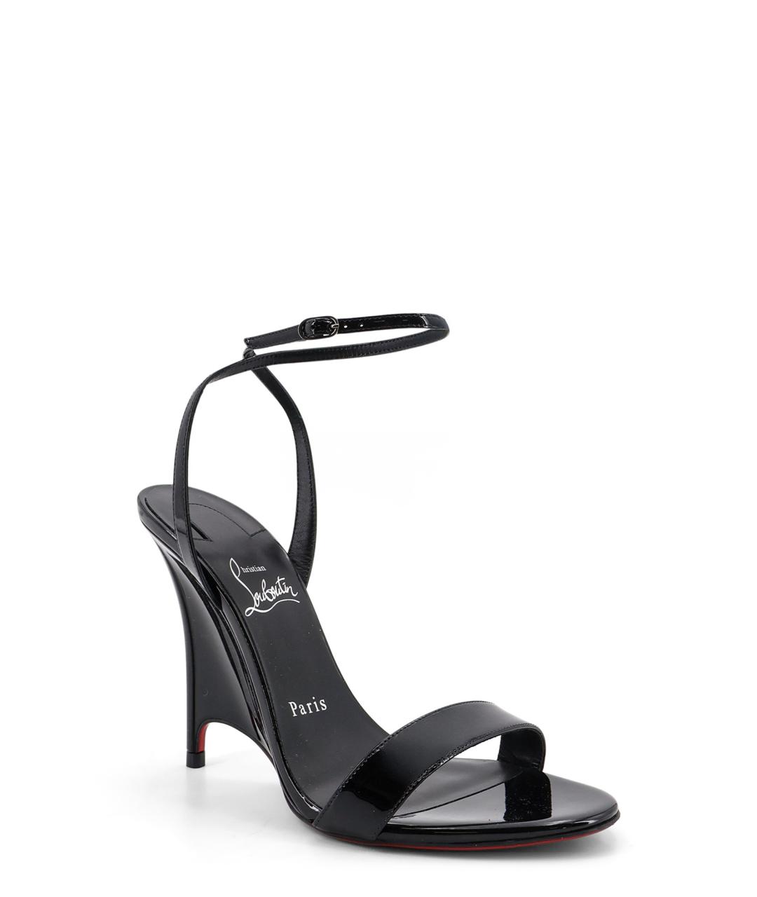 CHRISTIAN LOUBOUTIN Черные кожаные босоножки, фото 2