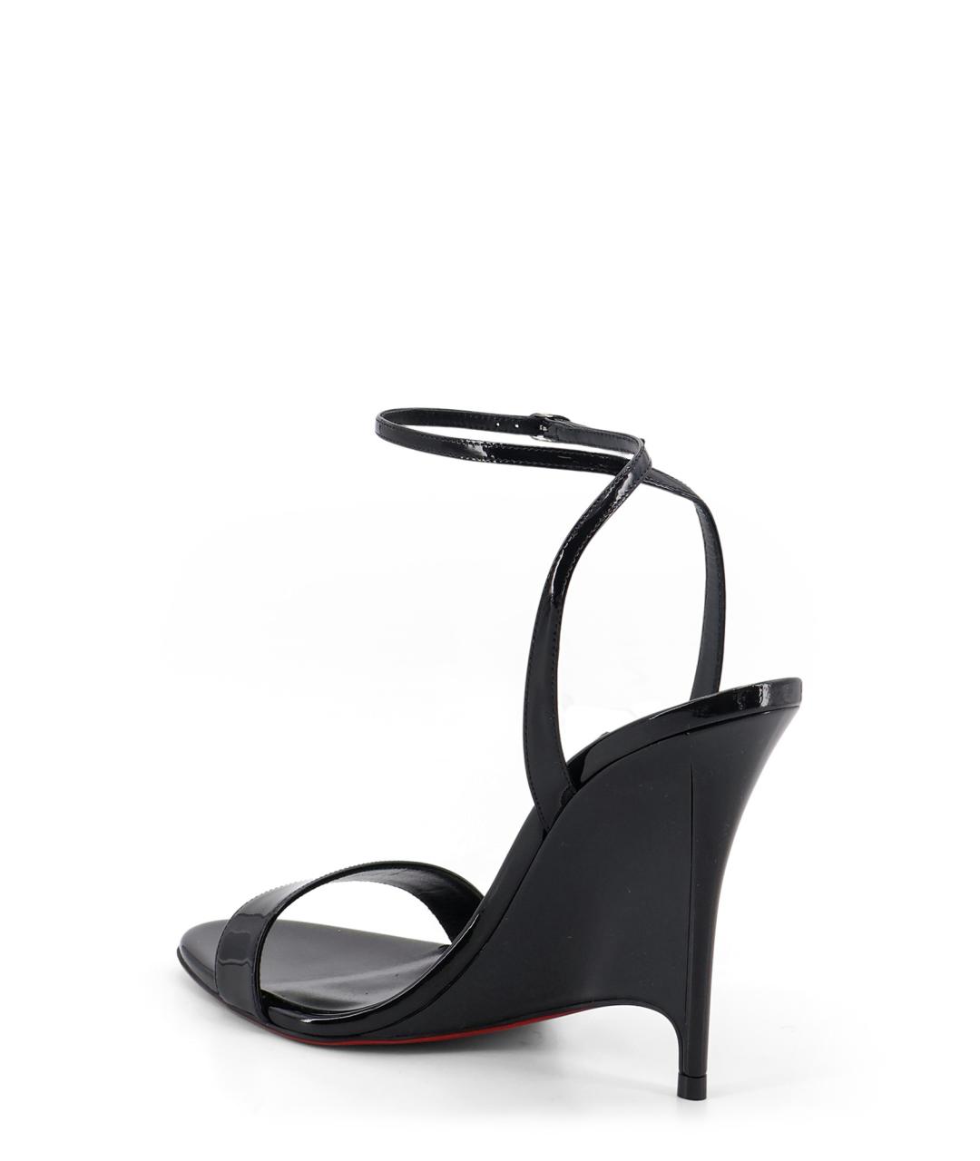 CHRISTIAN LOUBOUTIN Черные кожаные босоножки, фото 3